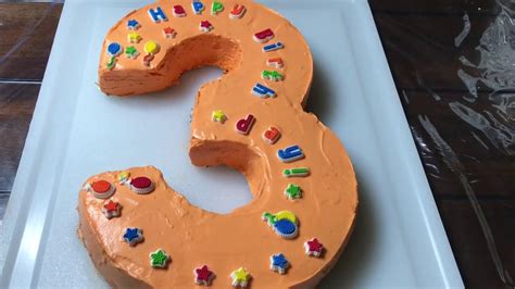 How To Make A Number 3 Shaped Birthday Cake - Cake Walls