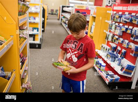 Boy school supplies store hi-res stock photography and images - Alamy