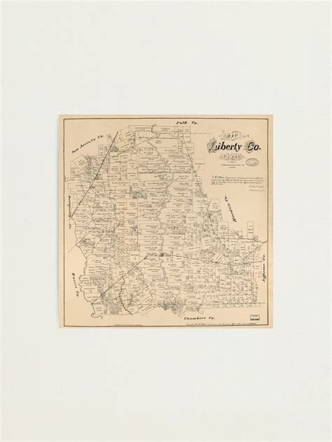 "Map of Liberty County, Texas (1879)" Photographic Print for Sale by allhistory | Redbubble