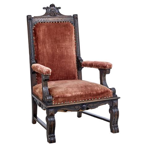 Antique Oversized Carved Medieval Throne Chair at 1stDibs