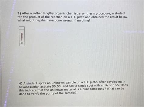 Solved 2) You are trying to determine a TLC solvent system | Chegg.com