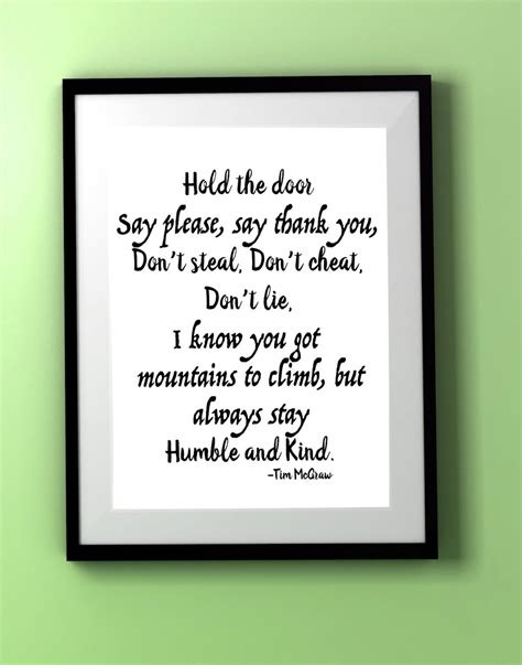 Song Lyrics/Tim McGraw/Humble and Kind/Quote