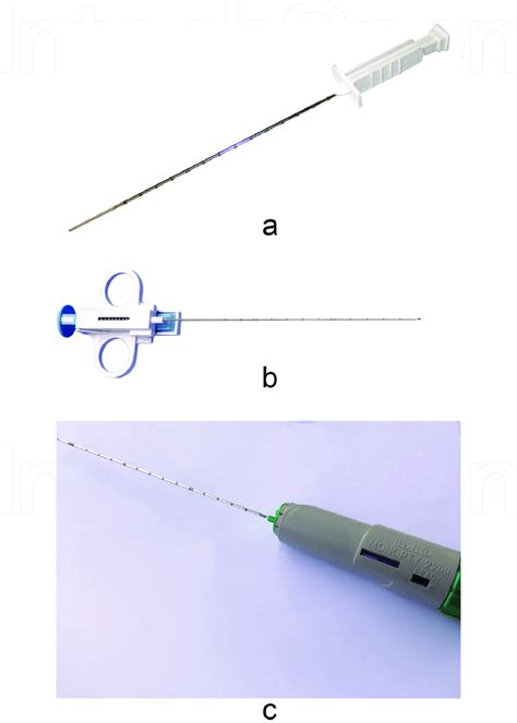 Soft tissue biopsy needles: (a) Tru-Cut, (b) semi-automated biopsy... | Download Scientific Diagram