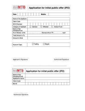 Ipo Application Form - Fill and Sign Printable Template Online