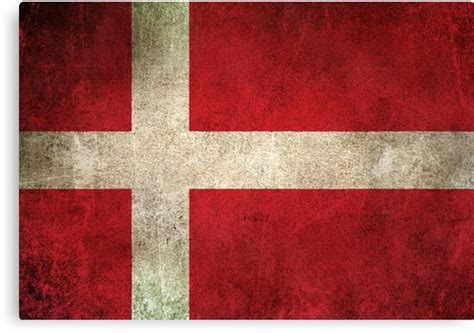 "Old and Worn Distressed Vintage Flag of Denmark" Canvas Print by ...