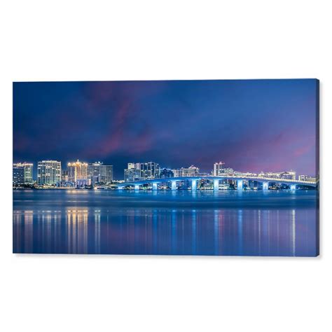 Sarasota Skyline at Night, Canvas Print, Photo Print, Sarasota Florida ...