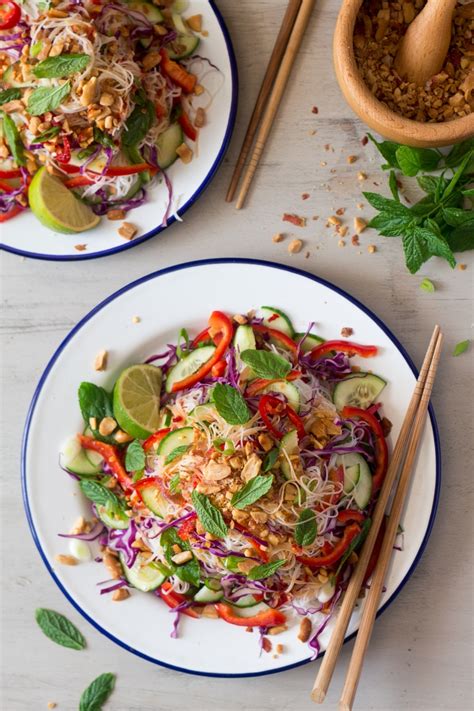 Asian vermicelli salad with peanuts - Lazy Cat Kitchen