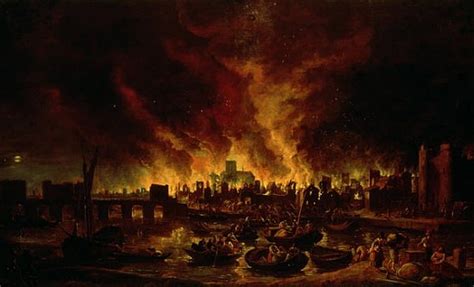 The Great Fire of London in 1666 - Lieve Verschuier as art print or hand painted oil.