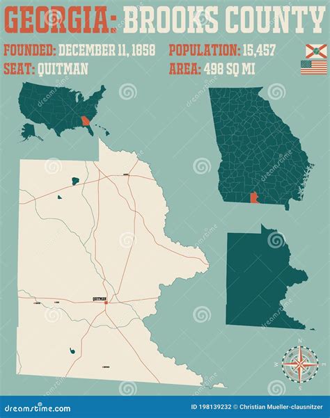 Brooks County, Texas Map Vector | CartoonDealer.com #146359671