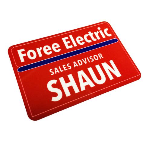 Shaun Foree Electric Name Badge | Shaun Of The Dead | ReplicaPropStore