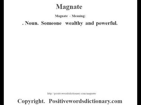 Magnate definition | Magnate meaning - YouTube