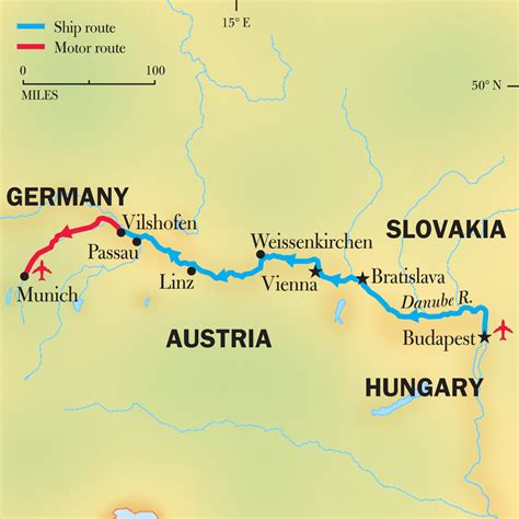 Europe Map Danube River