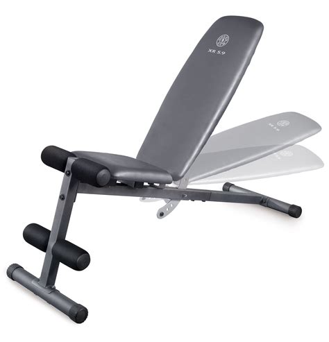 Weider XR 5.9 Adjustable Slant Workout Bench with 4-Roll Leg Lockdown ...