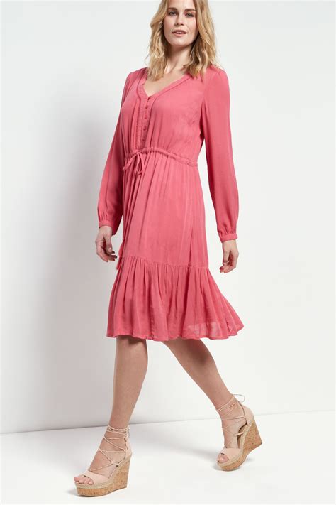 Tiered Midi Dress, Raspberry | BHS | Tiered midi dress, Lovely clothes, Dresses