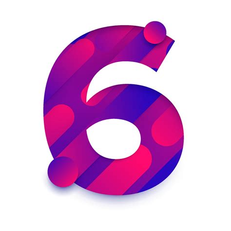 Number with abstract gradient background. Number 6 2161646 Vector Art ...