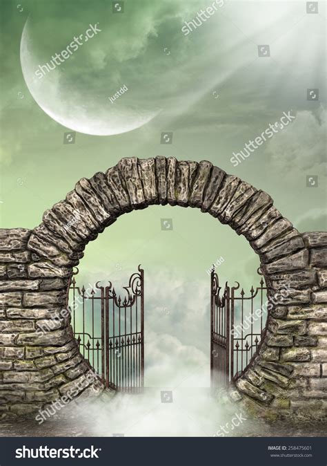 Fantasy Landscape Heaven Gate Stock Illustration 258475601 | Shutterstock