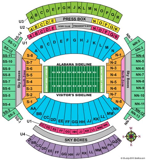 Bryant Denny stadium seating chart | Alabama crimson tide football ...