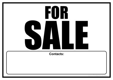 For Sale Sign Free Printable This Way You Can Inform Everybody That They Can Buy That Specific ...