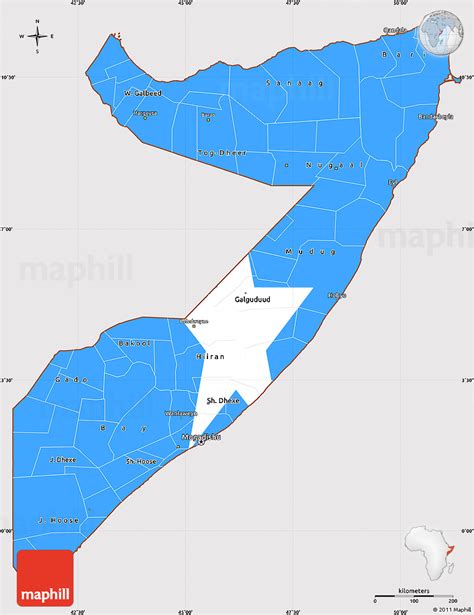 Flag Simple Map of Somalia