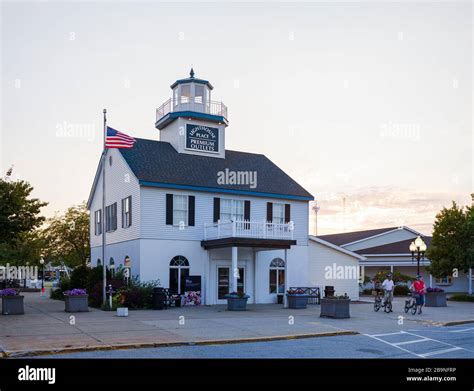 Michigan City, Indiana, USA - July 27, 2019: The Lighthouse Palace, Premium Outlets, main ...