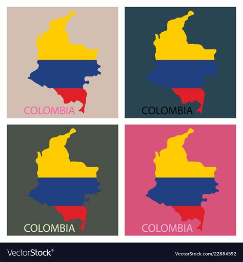 Flag-map of colombia Royalty Free Vector Image