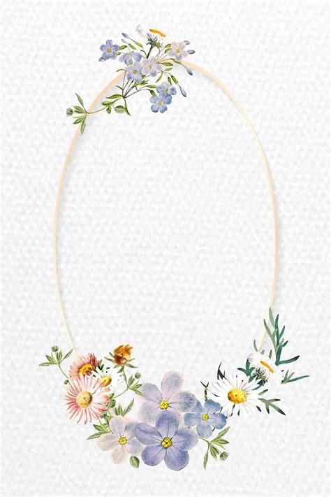 Blank floral oval frame vector | premium image by rawpixel.com / nunny | Flower frame, Oval ...