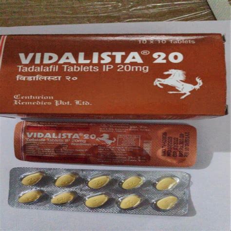 20 Mg Vidalista Tadalafil Tablets, Packaging Size: 10 X 10 Tablet, Rs 30 /strip | ID: 23009373991