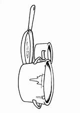 Pots And Pans Drawing sketch template
