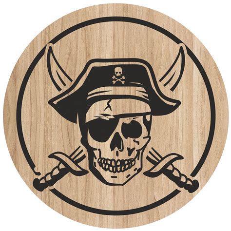 Laser Engraving Art Pirate Skull For Cutting Board Free Vector - ARABIC CNC