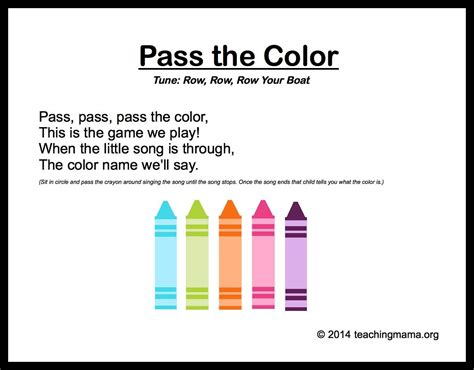 10 Preschool Songs About Colors | Kindergarten songs, Preschool songs ...