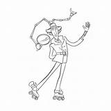 Coloring Page  Inspector Gadget On His Rollerblades sketch template