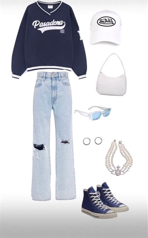 blue converse outfit | Blue converse outfit, Casual preppy outfits ...