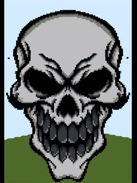 Skeleton Head Pixel Art