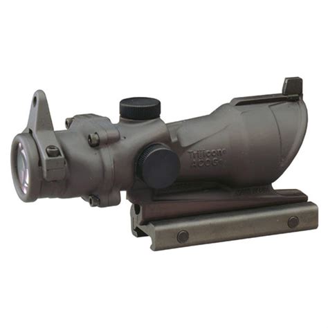 Trijicon ACOG 4x32mm Scope Yellow Illumination for the M4A1 with Flattop Adapter, Back-up Iron ...