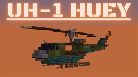 Minecraft: How to build a Helicopter in Minecraft (UH-1 Huey) Minecraft Helicopter Tutorial ...