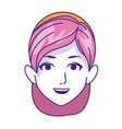 Woman young expression avatar face Royalty Free Vector Image