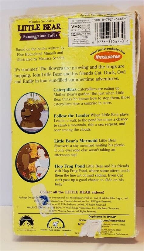 Little Bear LITTLE BEAR Summertime Tales EDUCATIONAL NICK JR PBS RETRO ...