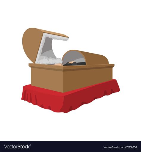 An open coffin cartoon icon Royalty Free Vector Image