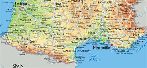 South of France map - South France map detailed (Western Europe - Europe)