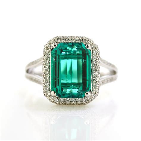 4. 56 CTTW. Emerald Gemstone Ring #gemstoneringsbeautiful | Emerald ...