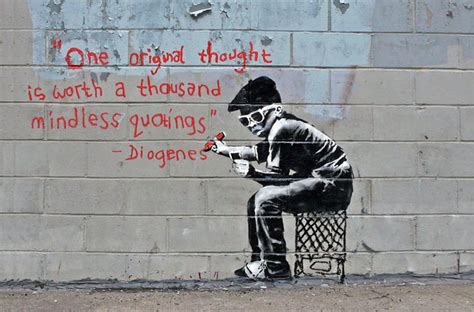 Banksy Canvas Original Thought Street Art Grafitti Premium Print - Etsy