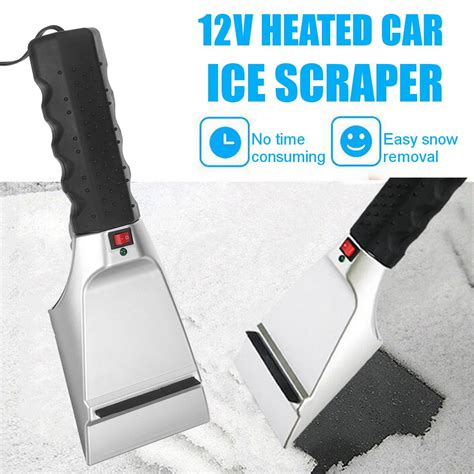 Heated Snow Ice Scraper for Car - Electric Heated Auto Windshield Window Ice Scrapers with ...