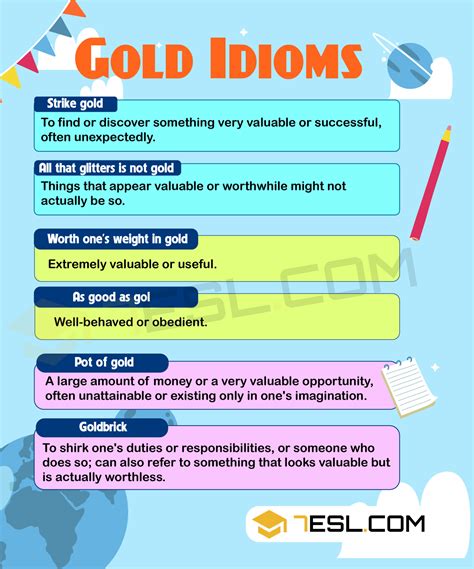 15 Gold Idioms with Meanings and Examples • 7ESL