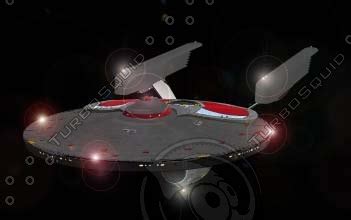 constitution class starship 3d model