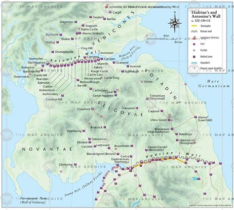 A map of Hadrian’s Wall and the Antonine Wall in Roman Britain : dragonutopia