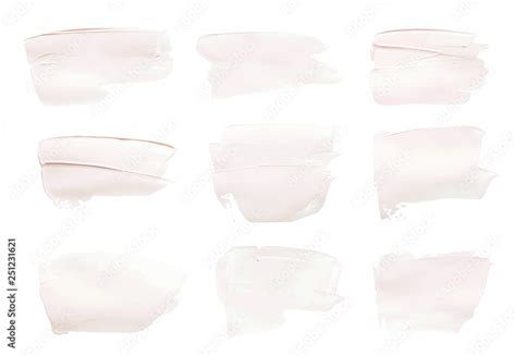 Vector pink paint smear stroke stain set. Abstract pink glittering textured art illustration ...