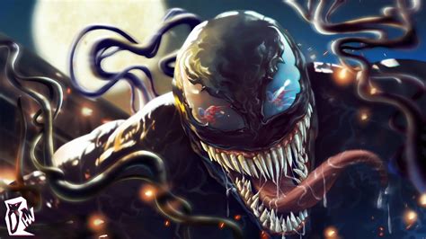 Venom, tongue out, creature, teeth, digital art, HD Wallpaper | Rare ...