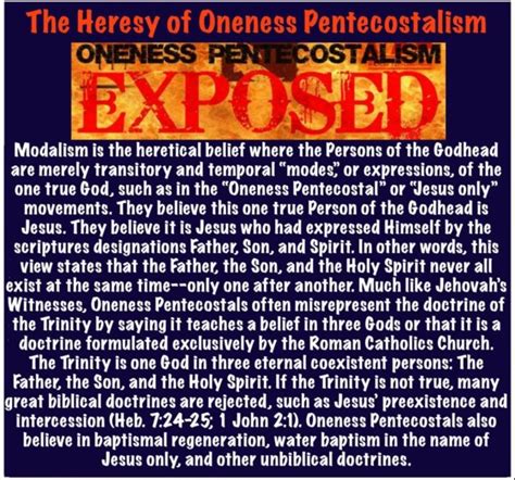 Oneness Pentecostalism and Their False Doctrine of Modalism – Deliverance From Demons in Jesus' Name