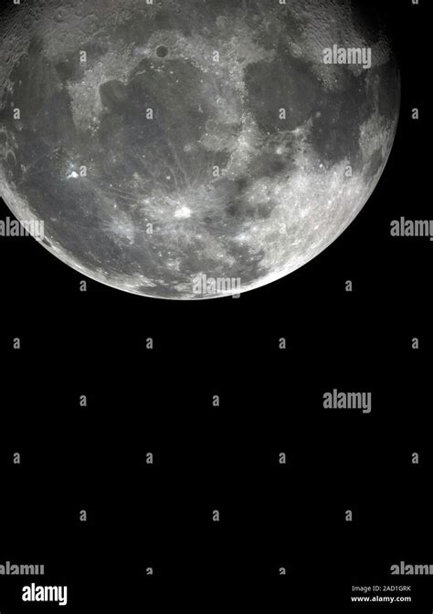 Surface of the Moon. Optical image of the moon, showing various craters ...