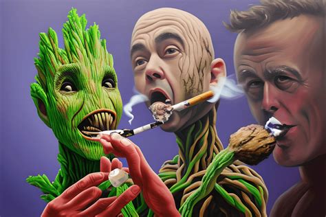 Joe Rogan and Elon Musk Smoking a Joint · Creative Fabrica